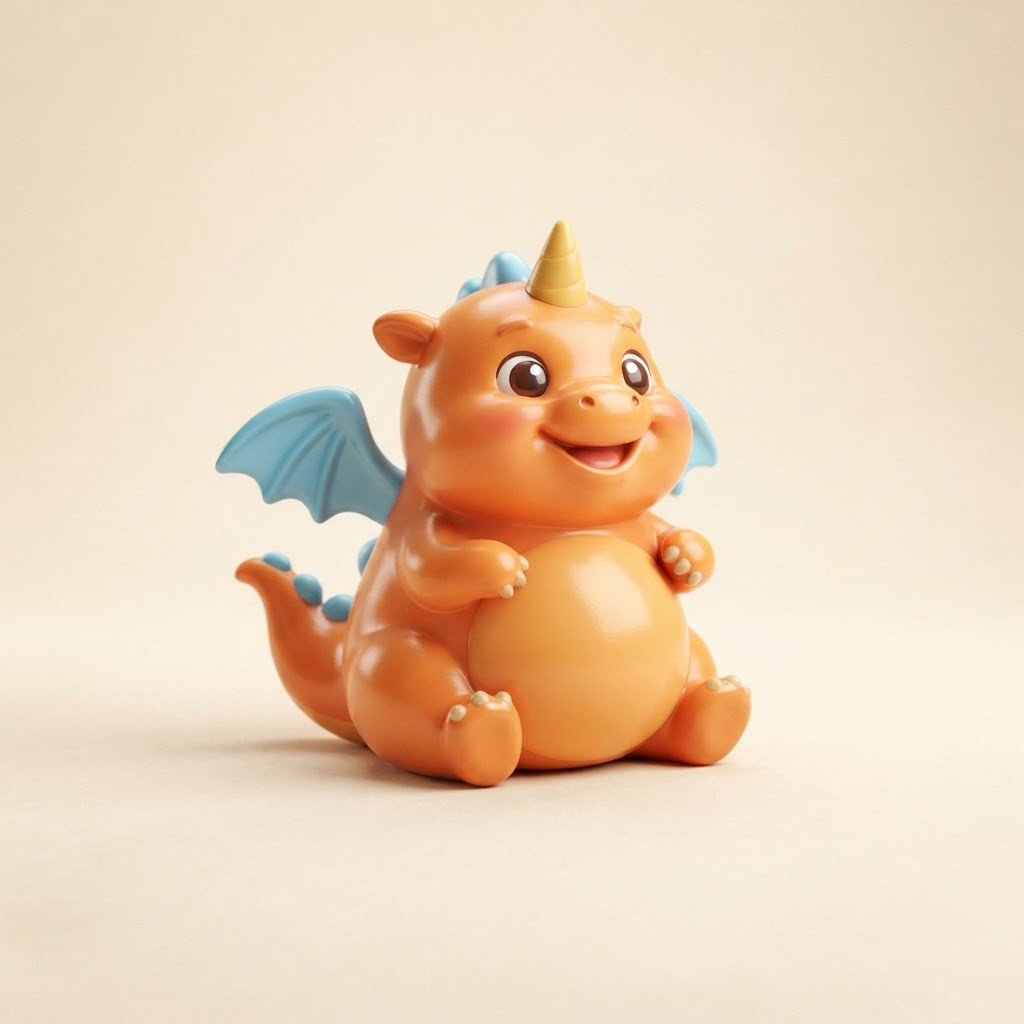 A colorful textured 3D render of the character